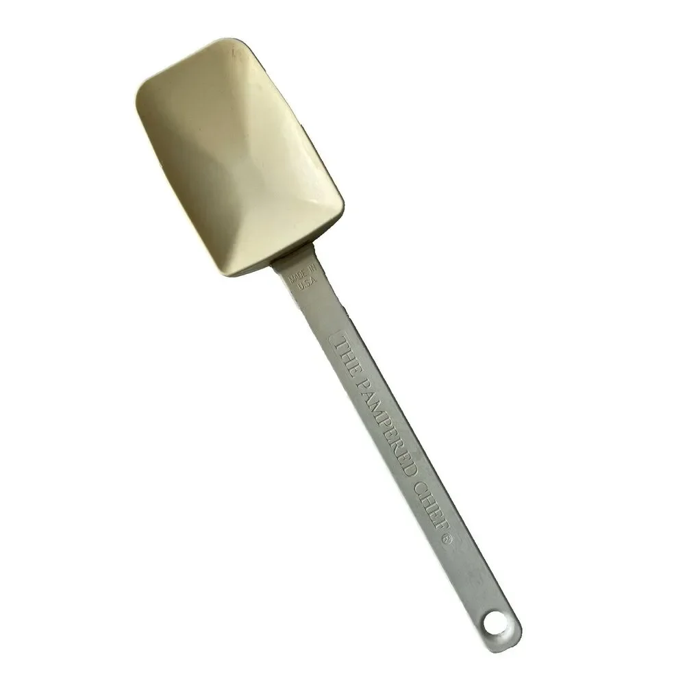 Pampered Chef Vintage Spatula Baking Scraper Utensil White 12.5